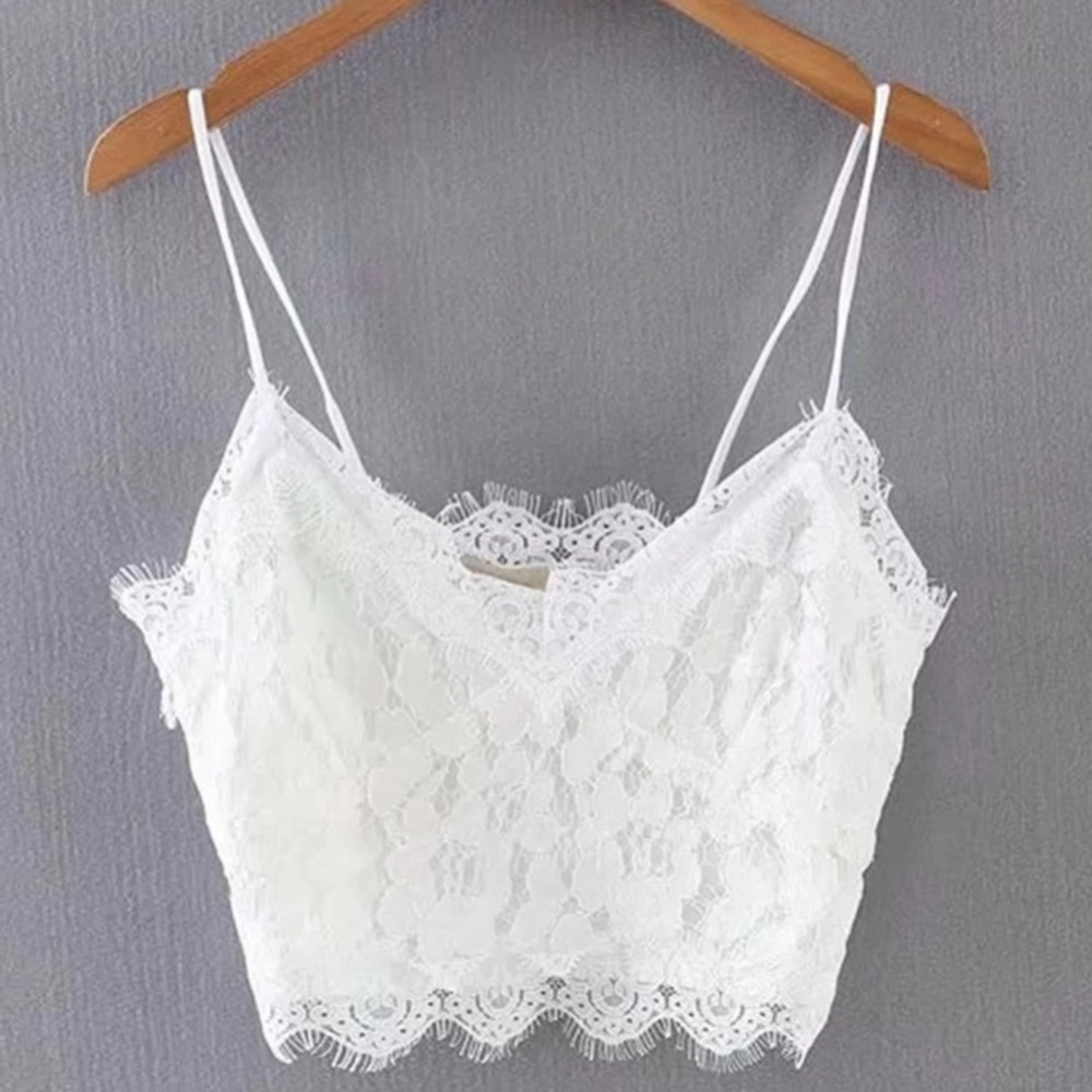 Lace crop cami top